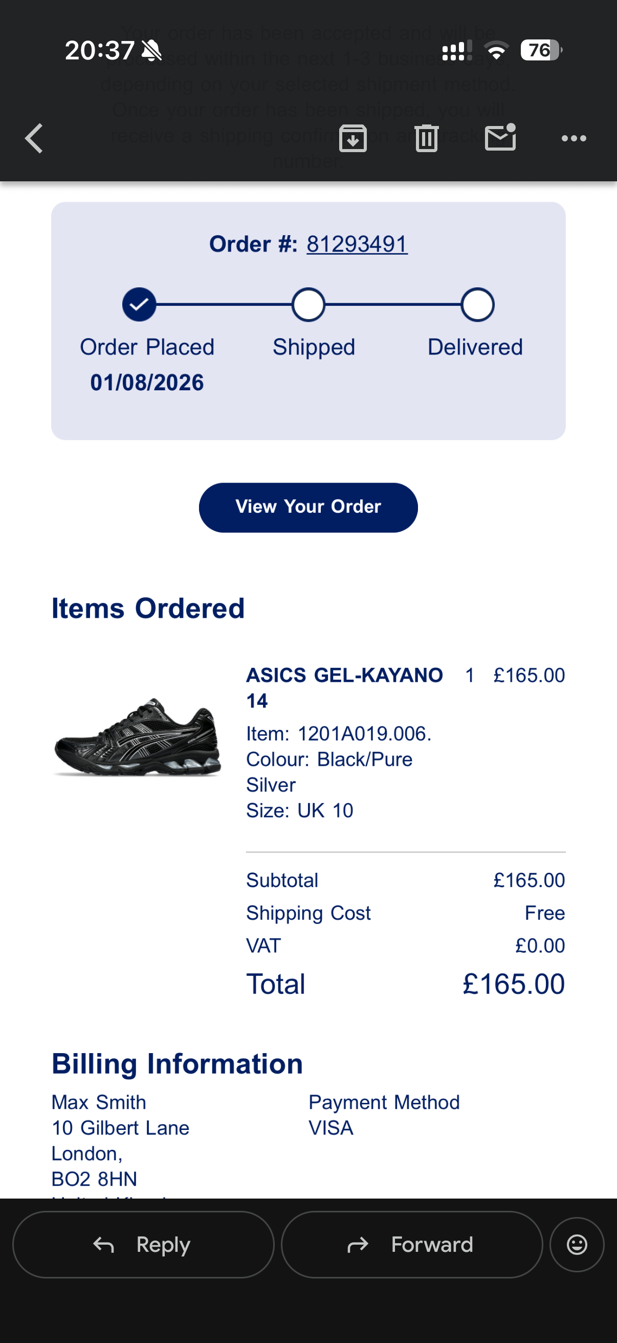 Example receipt 2