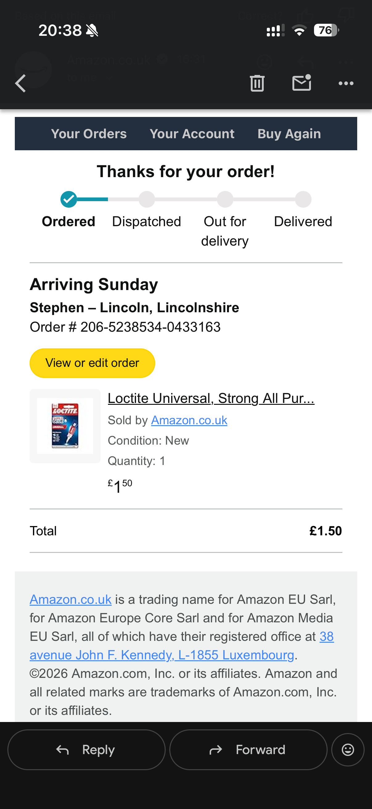 Example receipt 3